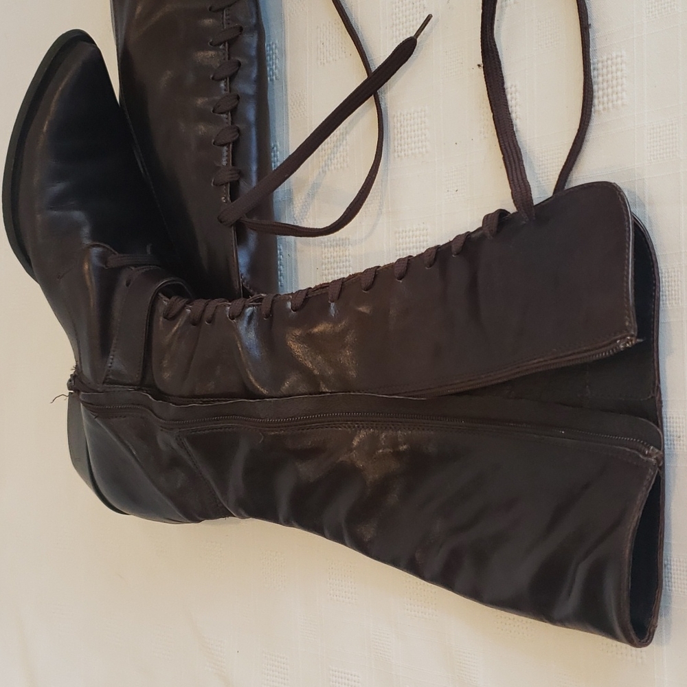San Marina Paris Lace Up Boots, Brown Leather, Size 6.5 - Picture 6 of 13